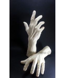 6d wb 6 Doigts - Sculpture originale en plâtre blanc
